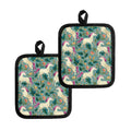 Floral Unicorn Pattern Print Pot Holders