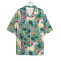 Floral Unicorn Pattern Print Rayon Hawaiian Shirt