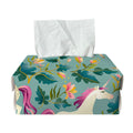 Floral Unicorn Pattern Print Rectangle Tissue Box Cover