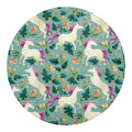 Floral Unicorn Pattern Print Round Blanket