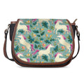 Floral Unicorn Pattern Print Saddle Bag