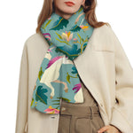 Floral Unicorn Pattern Print Scarf