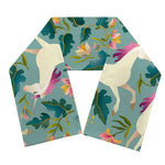 Floral Unicorn Pattern Print Scarf