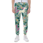 Floral Unicorn Pattern Print Scuba Joggers