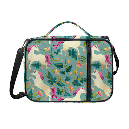 Floral Unicorn Pattern Print Shoulder Strap Bible Bag