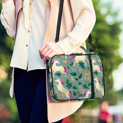 Floral Unicorn Pattern Print Shoulder Strap Bible Bag