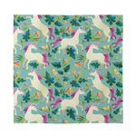 Floral Unicorn Pattern Print Silk Bandana