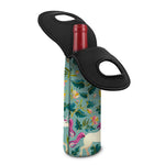 Floral Unicorn Pattern Print Single Neoprene Wine Tote
