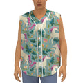 Floral Unicorn Pattern Print Sleeveless Baseball Jersey