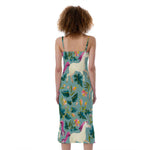 Floral Unicorn Pattern Print Slim Fit Midi Cami Dress