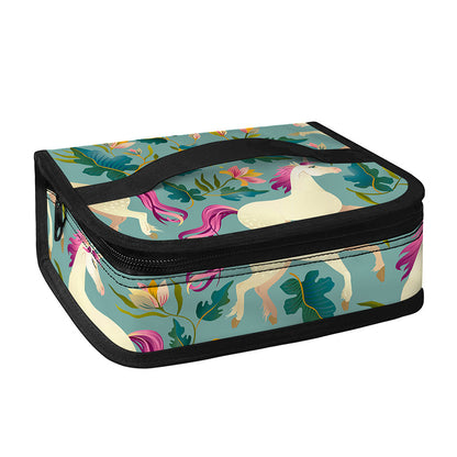 Floral Unicorn Pattern Print Small Lunch Bag