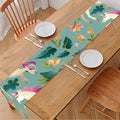 Floral Unicorn Pattern Print Table Runner