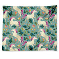 Floral Unicorn Pattern Print Tapestry