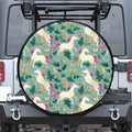 Floral Unicorn Pattern Print Tire Cover