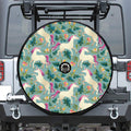 Floral Unicorn Pattern Print Tire Cover With Camera Hole