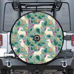 Floral Unicorn Pattern Print Tire Cover With Camera Hole