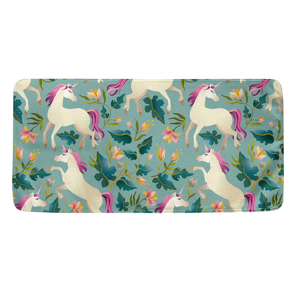 Floral Unicorn Pattern Print Towel