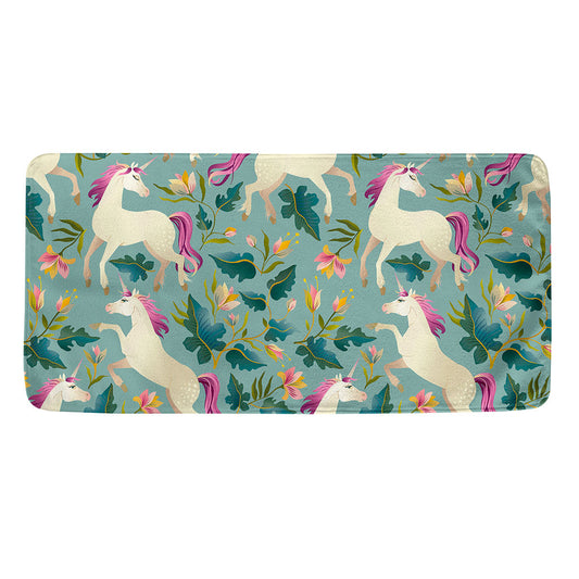 Floral Unicorn Pattern Print Towel