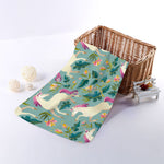 Floral Unicorn Pattern Print Towel