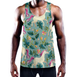 Floral Unicorn Pattern Print Training Tank Top