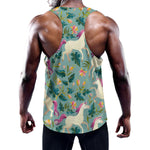 Floral Unicorn Pattern Print Training Tank Top