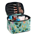 Floral Unicorn Pattern Print Travel Makeup Bag