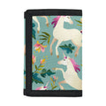 Floral Unicorn Pattern Print Trifold Wallet