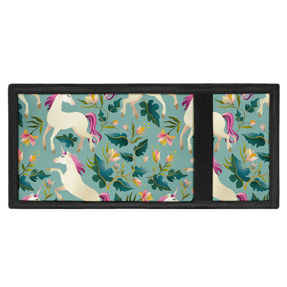 Floral Unicorn Pattern Print Trifold Wallet