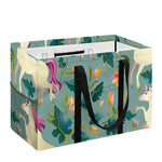 Floral Unicorn Pattern Print Utility Tote Bag