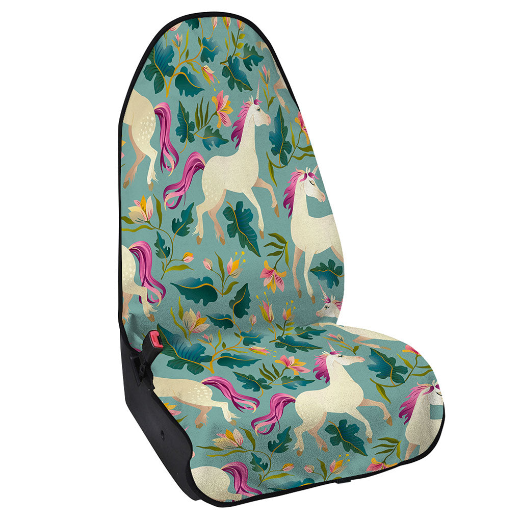 Floral Unicorn Pattern Print Waterproof Car Seat Cover