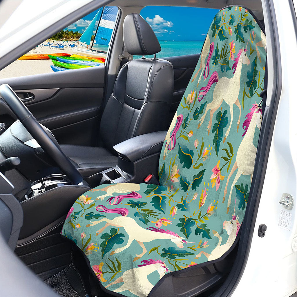Floral Unicorn Pattern Print Waterproof Car Seat Cover