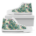 Floral Unicorn Pattern Print White High Top Sneakers