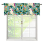 Floral Unicorn Pattern Print Window Valance
