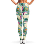 Floral Unicorn Pattern Print Women's Leggings