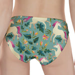 Floral Unicorn Pattern Print Women's Panties