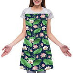 Flower And Leaf Lotus Pattern Print Adjustable Apron