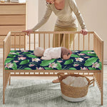 Flower And Leaf Lotus Pattern Print Baby Crib Sheet