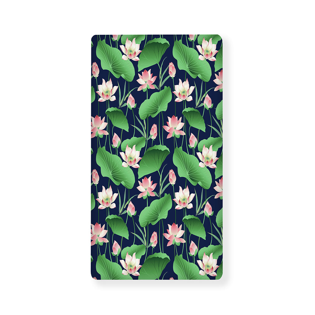 Flower And Leaf Lotus Pattern Print Baby Crib Sheet