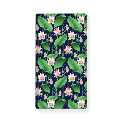 Flower And Leaf Lotus Pattern Print Baby Crib Sheet