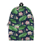 Flower And Leaf Lotus Pattern Print Backpack