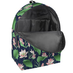 Flower And Leaf Lotus Pattern Print Backpack
