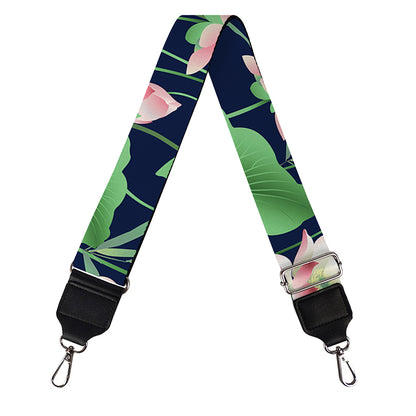Flower And Leaf Lotus Pattern Print Bag Strap