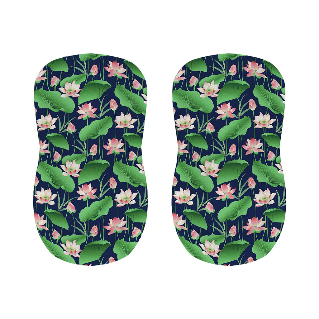 Flower And Leaf Lotus Pattern Print Bar Stool Covers