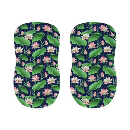 Flower And Leaf Lotus Pattern Print Bar Stool Covers