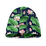 Flower And Leaf Lotus Pattern Print Beanie