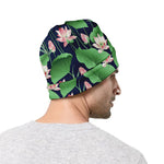 Flower And Leaf Lotus Pattern Print Beanie