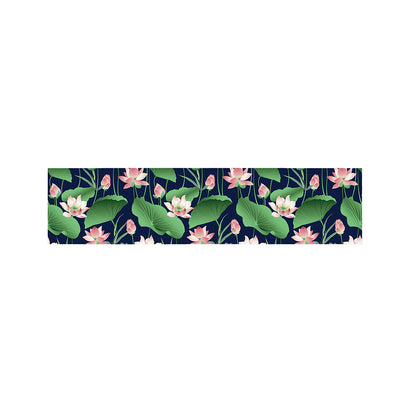 Flower And Leaf Lotus Pattern Print Bed Runner