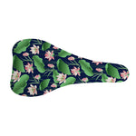 Flower And Leaf Lotus Pattern Print Bicycle Seat Cover