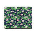 Flower And Leaf Lotus Pattern Print Bifold Wallet