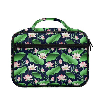 Flower And Leaf Lotus Pattern Print Briefcase Bible Bag